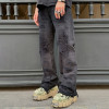 Wholesale Custom Loose Fit Distressed Grey Denim Jeans - OEM/ODM Services