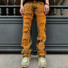 Custom OEM/ODM Mud Yellow Distressed Jeans for Brands & Wholesalers