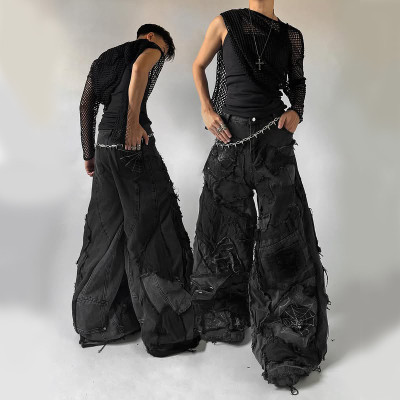 Wholesale Custom Black Wide Leg Jeans - Tailored Denim for Brands and Designers