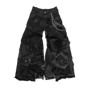 Wholesale Custom Black Wide Leg Jeans - Tailored Denim for Brands and Designers