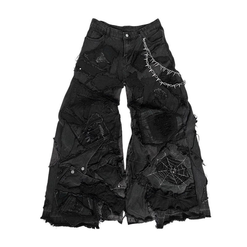 Bespoke Black Wide Leg Jeans
