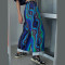OEM/ODM Custom Blue Printed Loose Denim Jeans