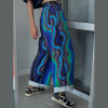 OEM/ODM Custom Blue Printed Loose Denim Jeans