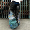 Custom OEM/ODM Wide Leg Denim Jeans with Green and Black Split Embroidery