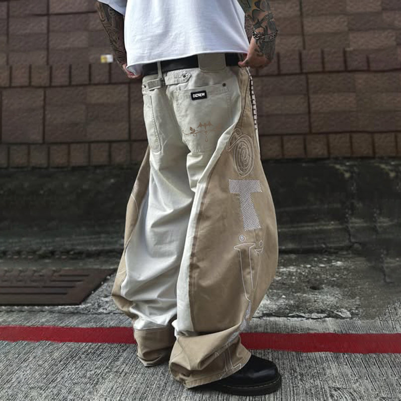 custom denim wide leg pants