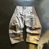 Custom White and Light Brown Color Block Wide Leg Jeans