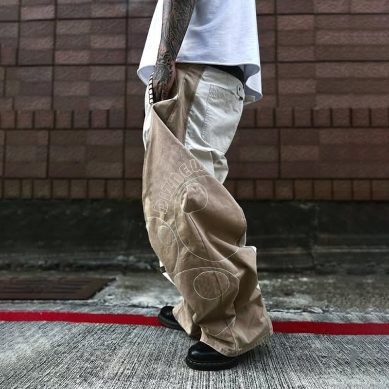 custom white and light brown jeans