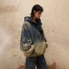 OEM & ODM Services for Custom Gray-Blue and Mud Yellow Color Block Denim Jacket
