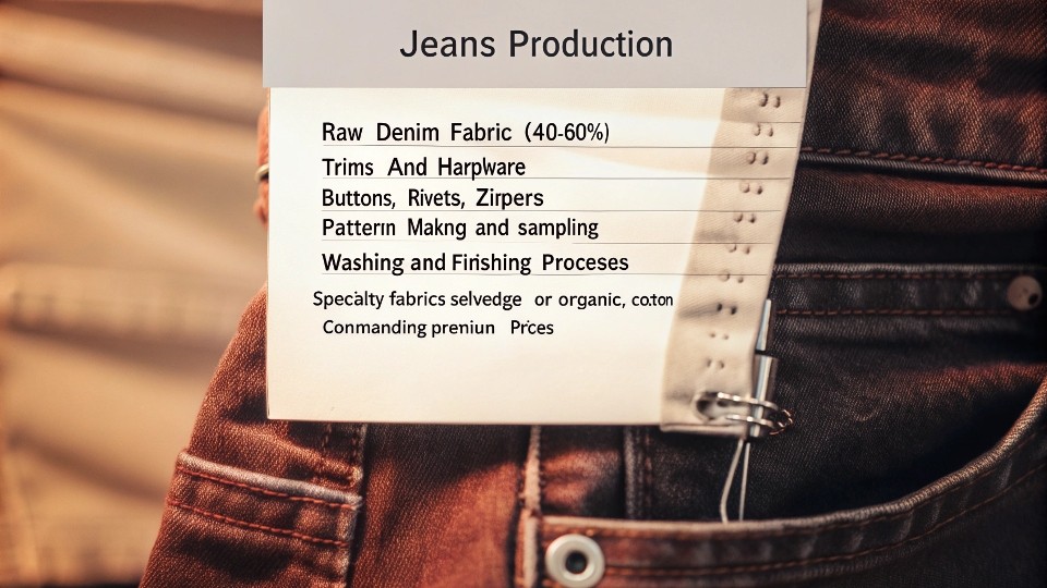 Key cost drivers in jeans production include raw denim fabric