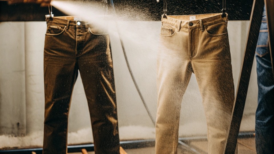 Yes, you can make jeans waterproof using spray-on treatments designed for fabric