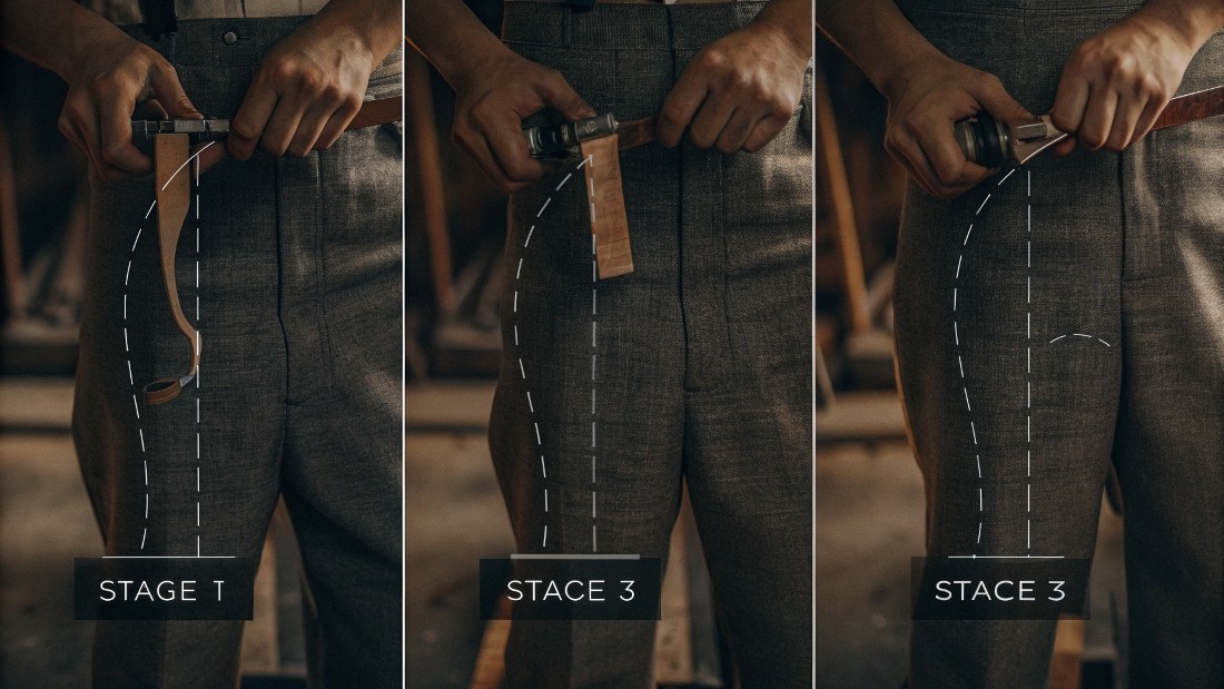 This approach ensures a perfected crotch fit before bulk production.
