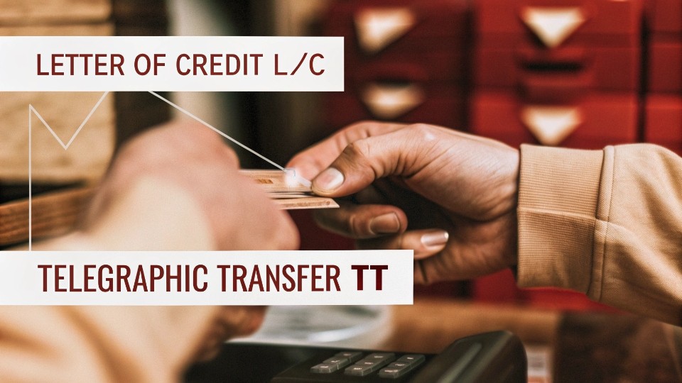 We primarily use Telegraphic Transfer (TT) for its simplicity and speed