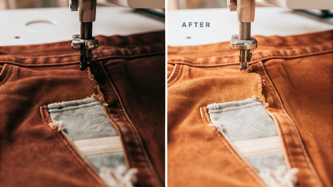 Darning Repair on Jean Crotch