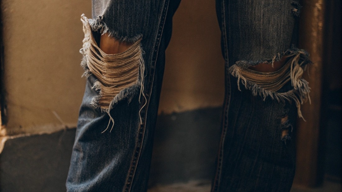 Worn-Out Jean Crotch Area
