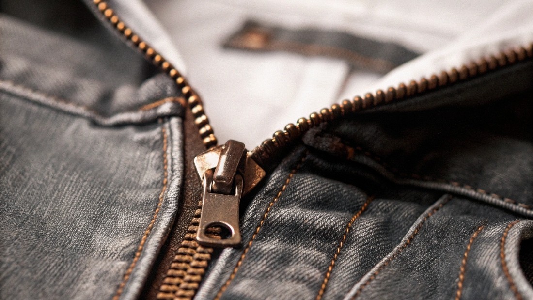 Metal Zipper on Jeans Jacket