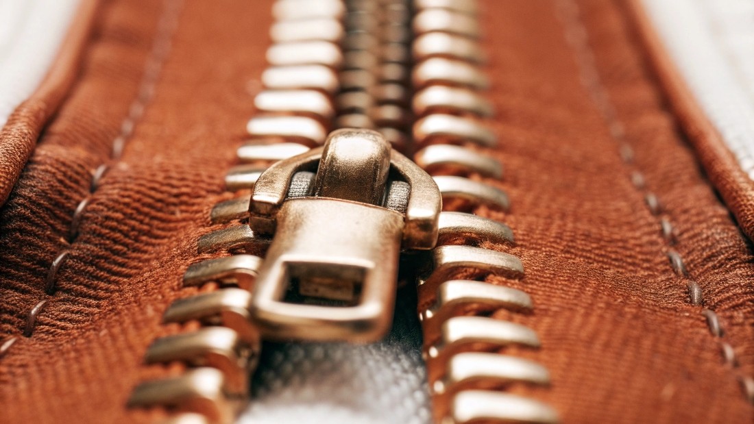 Close-up of a Metal Jean Zipper