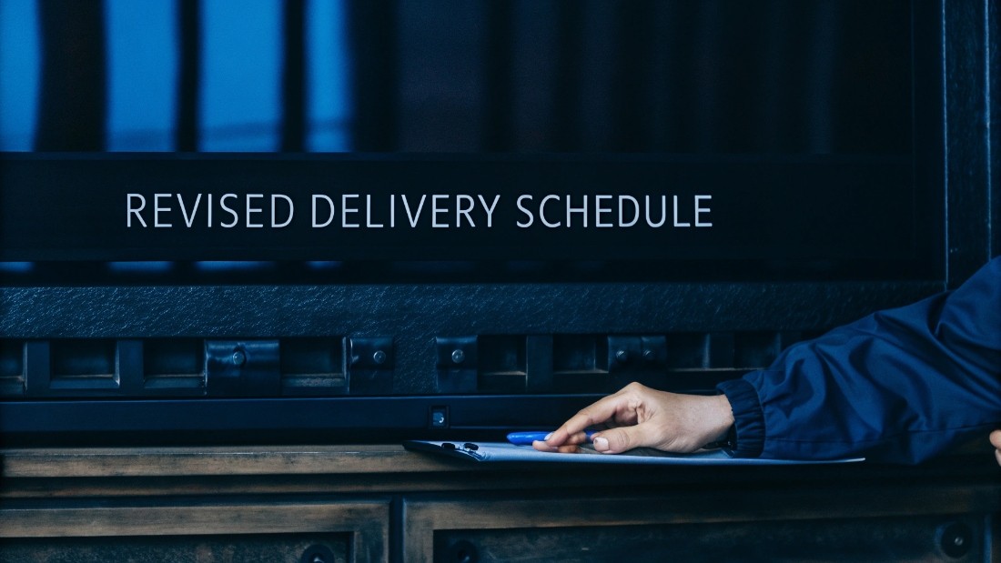 A new delivery date must be confirmed with a formal, written notice