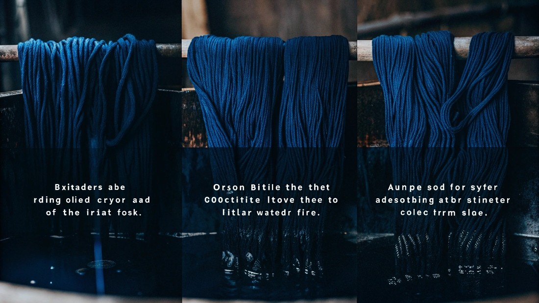 Indigo dyeing works by repeatedly dipping yarns into an oxygen-depleted indigo bath, which bonds the dye to only the outer fibers. 