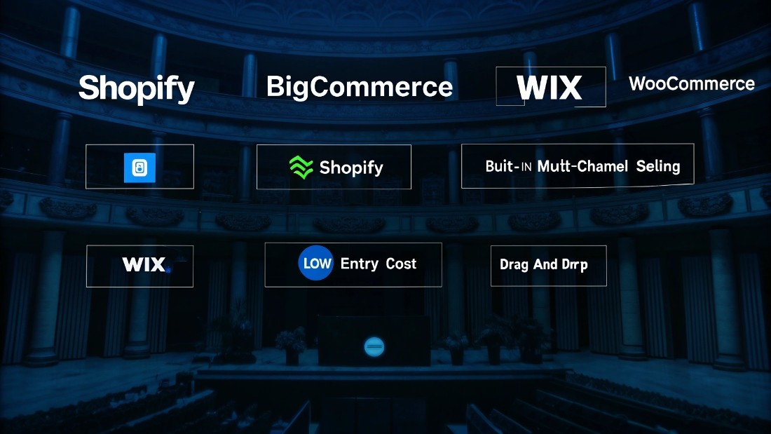 Leading website builders—Shopify, BigCommerce, Wix, and WooCommerce—offer clothing-friendly templates, inventory management, integrated print-on-demand apps, 