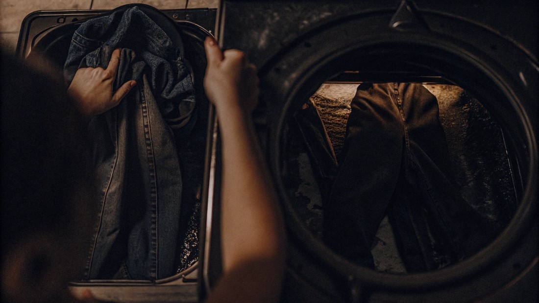 wash jeans inside-out in cold water