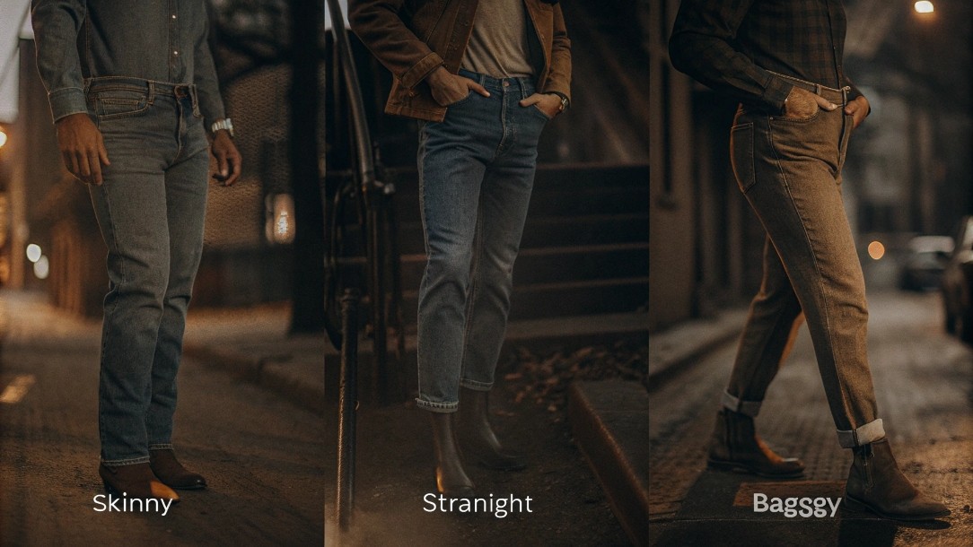 Skinny vs Straight vs Baggy jeans