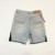 Custom Washed Denim Wholesale Embroidered Patchwork Jeans Shorts with Fringe Hem