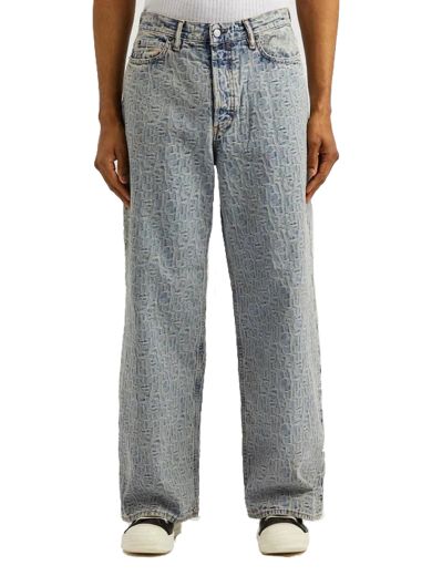Jacquard Wide-Leg Jeans