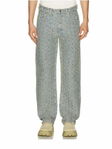 Seigaiha Jacquard Denim Jeans