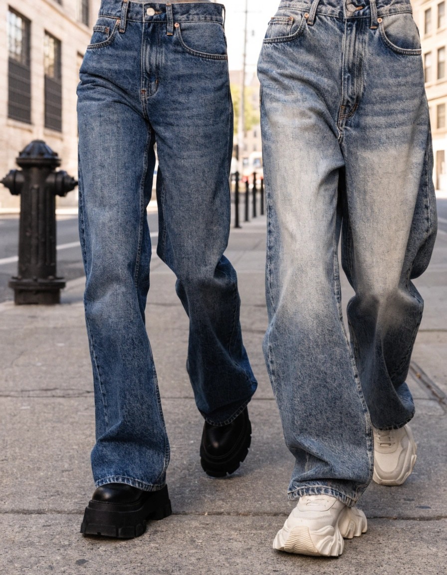 Denim is the fabric; jeans are the finished garment. Denim is usually a strong cotton twill fabric, often dyed with indigo, while jeans are pants commonly made from denim. In simple terms, denim is the material used to make jeans, jackets, shorts, shirts, and other clothing. Jeans are only one product category made from denim.  That simple answer is useful, but it is not enough if you are creating a custom jeans line. Two jeans can both be “denim jeans” and still feel completely different: one stiff and premium, another soft and stretchy; one made for streetwear, another made for plus-size comfort; one designed for boutique drops, another for 10,000-piece production. The real story begins when fabric, pattern, wash, fit, and brand identity come together.