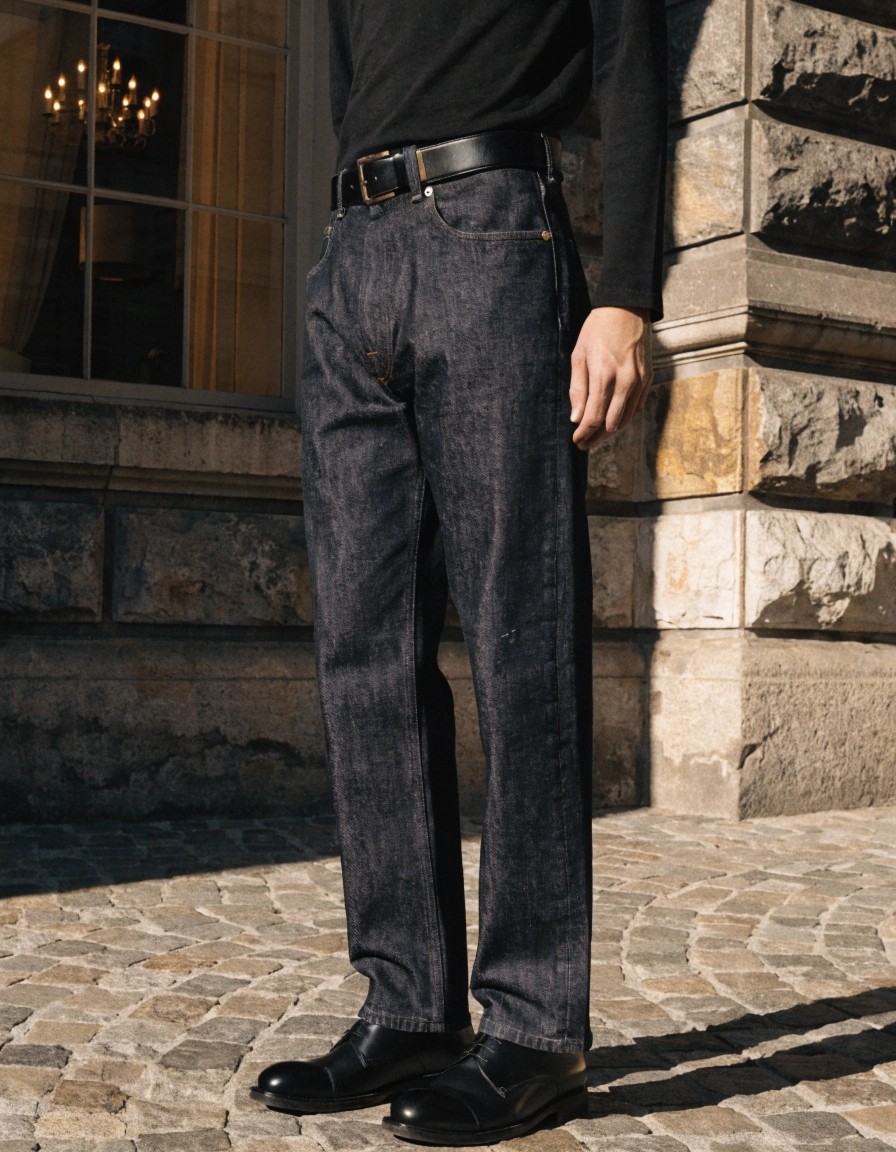 Jeans look expensive when the fit is clean, the fabric has structure, the wash is controlled, and the branding is subtle. Dark indigo, black, raw denim, off-white, and clean medium washes often look more luxurious than heavily distressed jeans. The richest-looking jeans usually have balanced proportions, premium stitching, high-quality hardware, and a silhouette that feels effortless, not overdesigned.