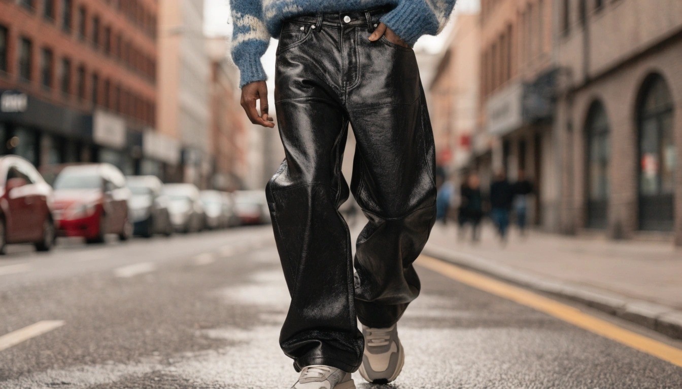 Leather jeans, as we understand them today, are a modern hybrid of leather pants and denim jeans. Leather pants have existed in practical forms for centuries, while blue jeans became commercially important after the 1873 riveted work-pants patent. The term “leather jeans” became more relevant later, as brands combined jeans construction with genuine leather, faux leather, coated denim, and leather-look fabrics.