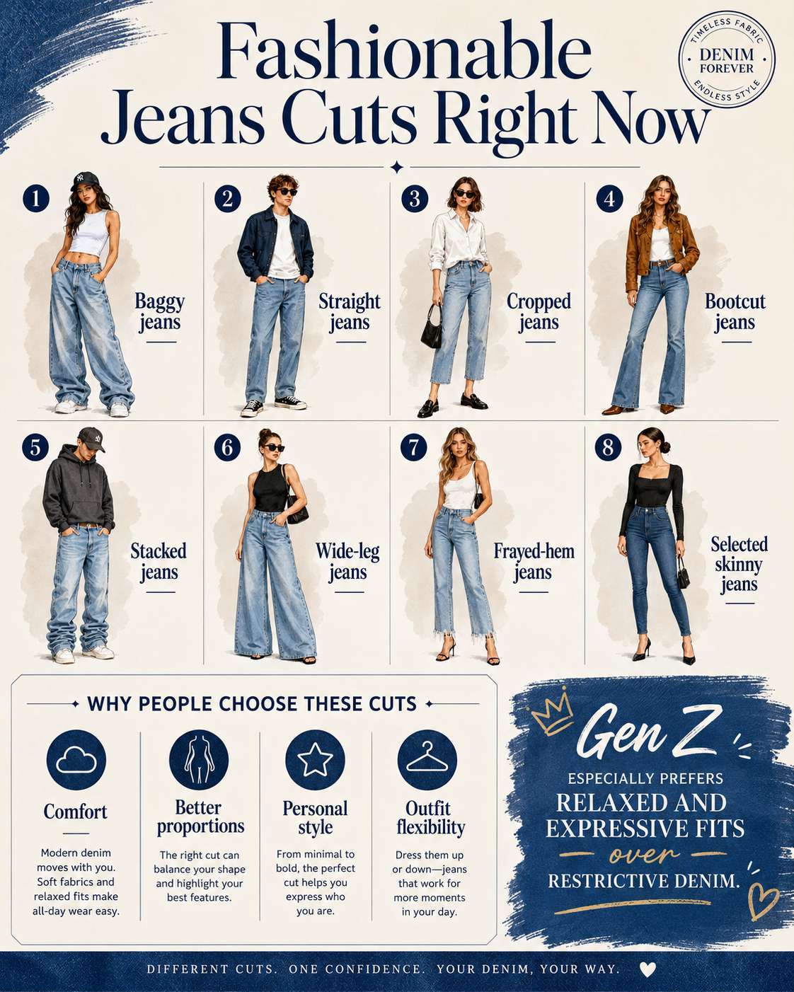 Denim brands can make cut jeans look more premium by controlling the fit