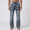 Custom Allover Fringed Panel Straight Jeans for Streetwear Labels
