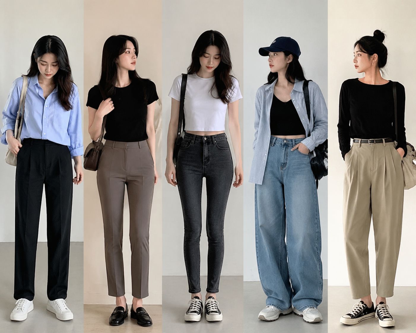 Everyday pants typically include straight-leg pants, slim-fit pants, skinny pants, wide-leg pants, and tapered pants. These styles differ mainly in silhouette and comfort level. Modern fashion trends favor relaxed and wide silhouettes over ultra-tight fits, driven by lifestyle changes, streetwear culture, and demand for comfort-focused clothing.
