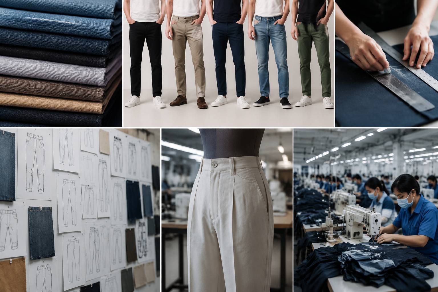 Fabric, fit, and manufacturing methods determine how many pant styles exist. Stretch fabrics, denim types, and cotton blends influence comfort and durability. Fit engineering defines silhouette variations, while manufacturing capabilities allow brands to create custom designs, sizes, and private label products at scale.