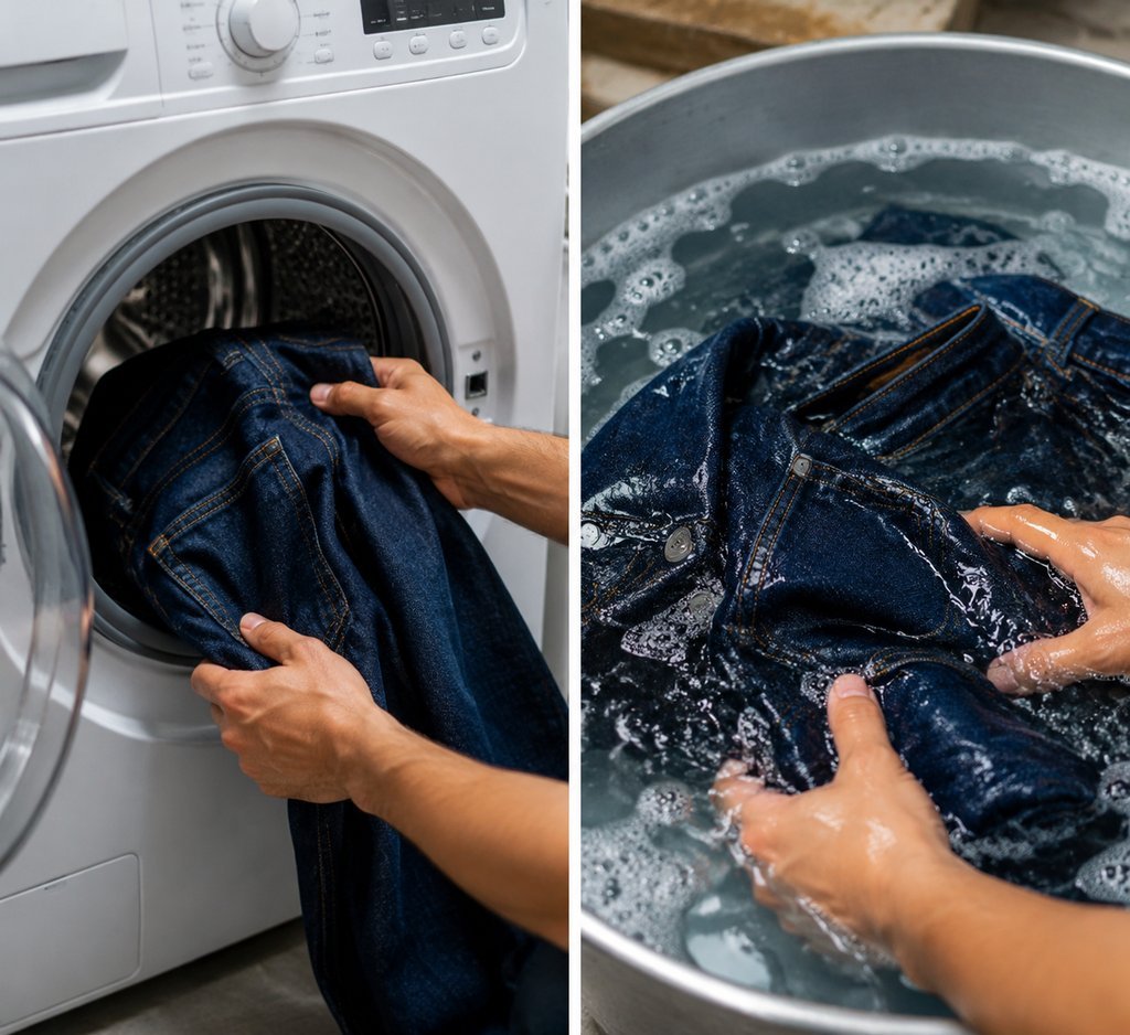 Washing jeans can soften them by relaxing cotton fibers, but it may also cause shrinkage or fading depending on temperature and frequency. Cold wash preserves shape while still improving softness. Warm wash increases softness faster but risks altering fit and color intensity.