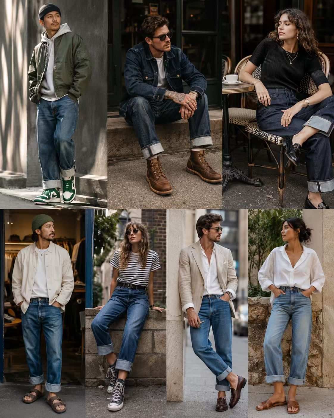 People cuff jeans today for both style and function. Cuffing adjusts length, shows shoes, changes outfit proportions