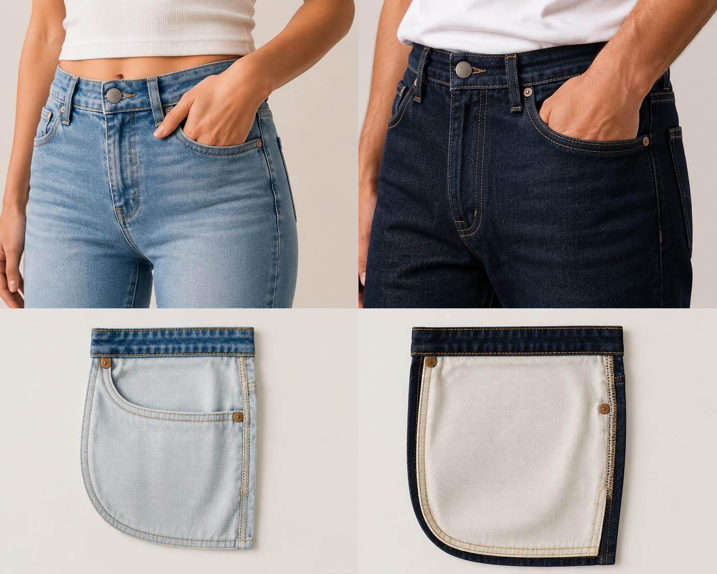To stop jeans from bagging at the knees, choose denim with better recovery, avoid jeans that are too tight through the knee and calf