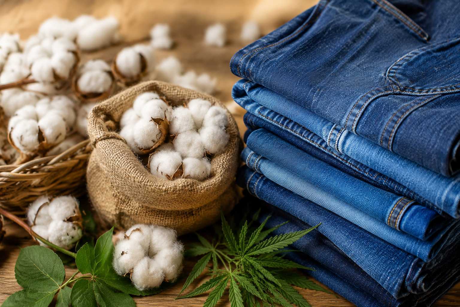Cotton is the primary natural fibre used to make jeans because it offers excellent durability, breathability, comfort, and dye absorption. Other natural fibres such as hemp, organic cotton, and specialty plant-based fibres are also increasingly used in modern sustainable denim development.