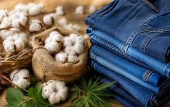 Which types of fibres are used to make jeans?