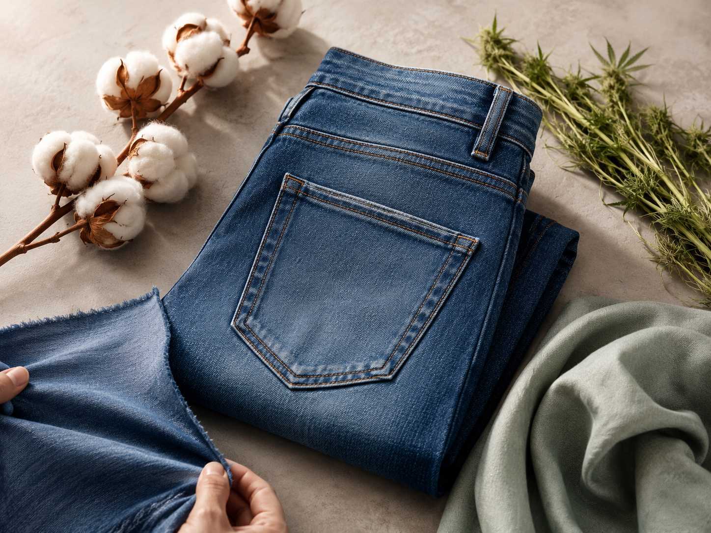 Brands should choose fibre composition based on their target customers, product category, price positioning, and desired performance. Streetwear brands often prefer structured cotton denim, online boutiques may prioritize comfort stretch fabrics, and premium denim brands usually focus on high-quality cotton and sustainable fibre options.