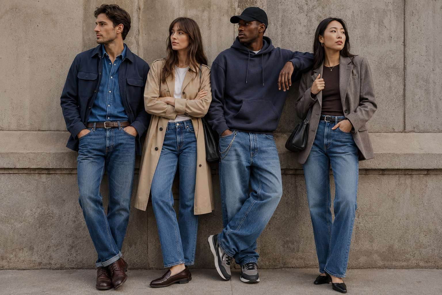 Blue jeans go with almost everything because denim blue acts like a casual neutral. 