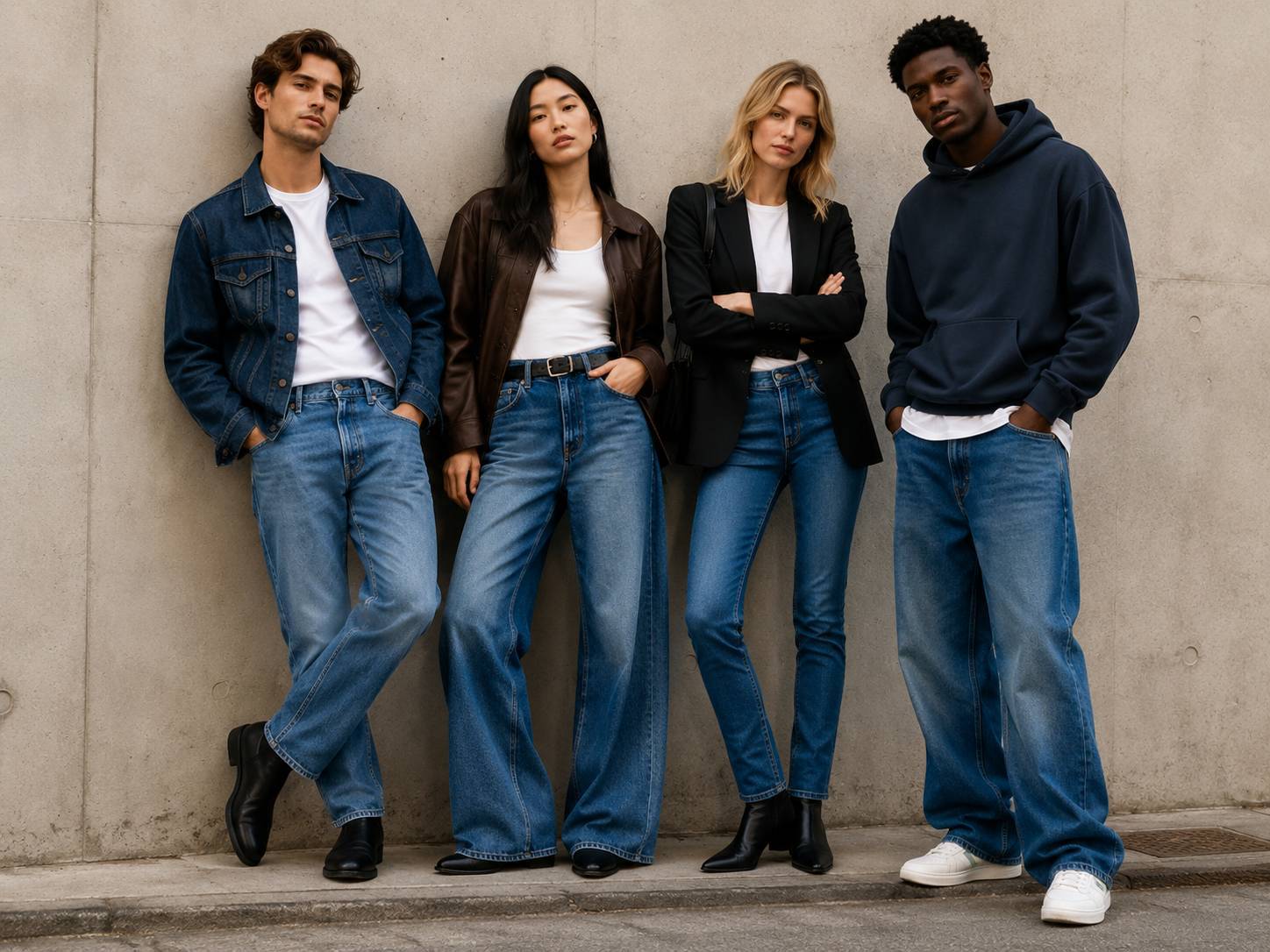 Blue jeans go with most everyday outfits because denim blue behaves like a casual neutral.