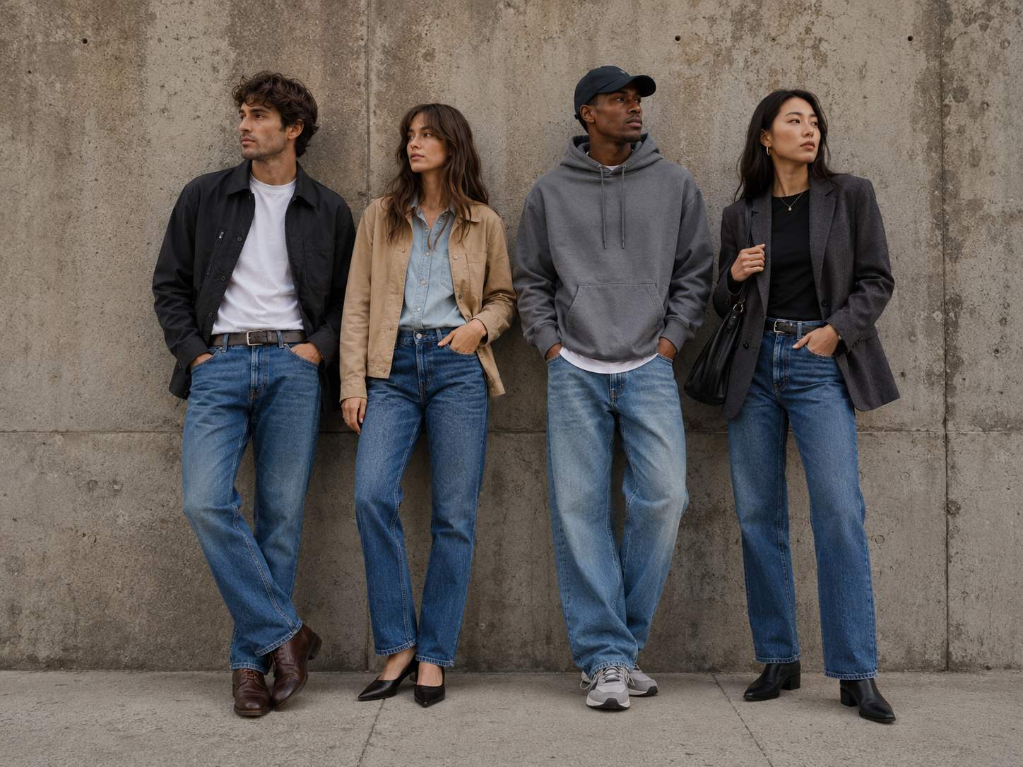 Blue jeans go with more outfits than ordinary blue pants because denim is textured, 