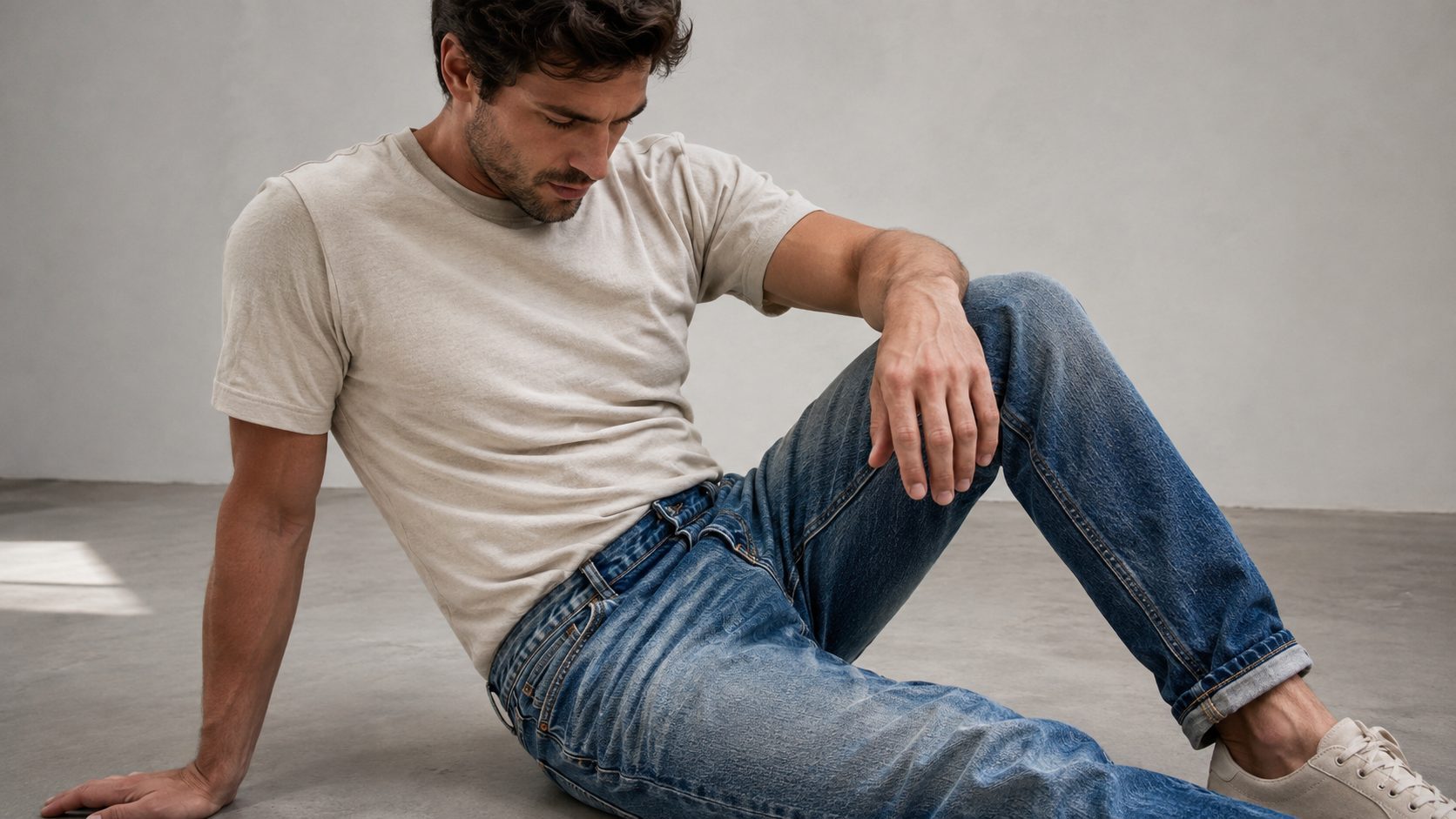 Fabric affects wrinkles because different denim types fold, recover, and age differently.