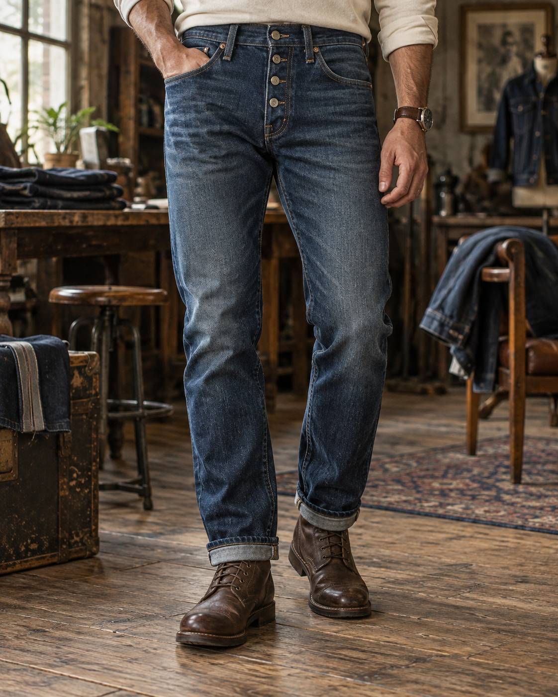 The point of button fly jeans is not only to close the front of the garment. 