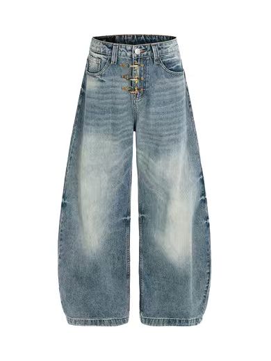 Metal Hook Barrel Jeans