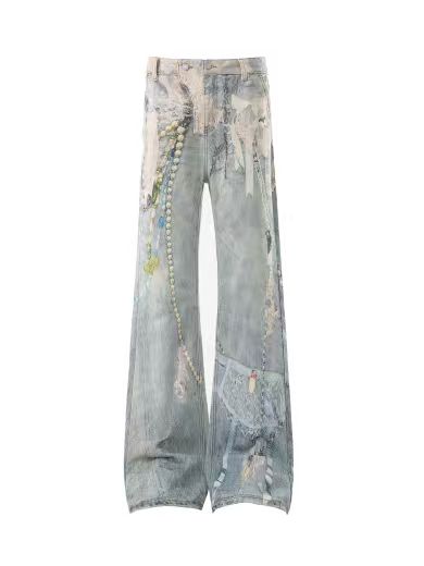 Graphic Flared Jeans