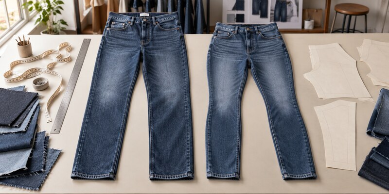 At first glance, jeans seem like one of the least gendered garments imaginable. Most pairs use the same familiar ingredients: denim fabric, five pockets, belt loops, metal hardware, a zipper fly, and two legs. Put a men’s straight-leg jean beside a women’s straight-leg jean in the same wash, and many shoppers may struggle to identify which is which. Yet the moment those jeans are tried on, the differences often become obvious. One pair may fit the waist but pull across the hips. Another may feel comfortable through the thighs but leave too much fabric around the rise.  The explanation is found inside the pattern, not simply in the visible style.  Jeans “have genders” because most fashion brands develop men’s and women’s products from different pattern blocks, sizing systems, body proportions, and customer expectations. Although the finished garments may look similar, their waist-to-hip shaping, rise, crotch curve, thigh room, pocket dimensions, and size grading can differ. These labels describe how the jeans were designed and marketed; they do not determine who is allowed to wear them.