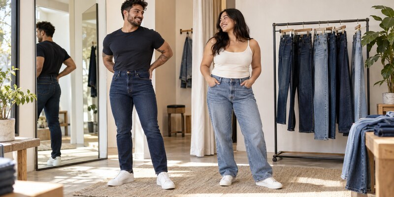Yes. A man can wear women’s jeans, and a woman can wear men’s jeans. Clothing labels do not restrict the wearer. The practical question is whether the waistband, hips, rise, crotch, thighs, length, and leg shape fit comfortably. Selecting jeans by measurements and silhouette provides a more dependable result than selecting them by gender category alone.
